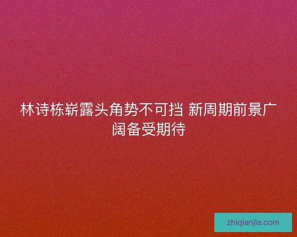 林诗栋崭露头角势不可挡 新周期前景广阔备受期待 林诗栋崭露头角势不可挡 新周期前景广阔备受期待